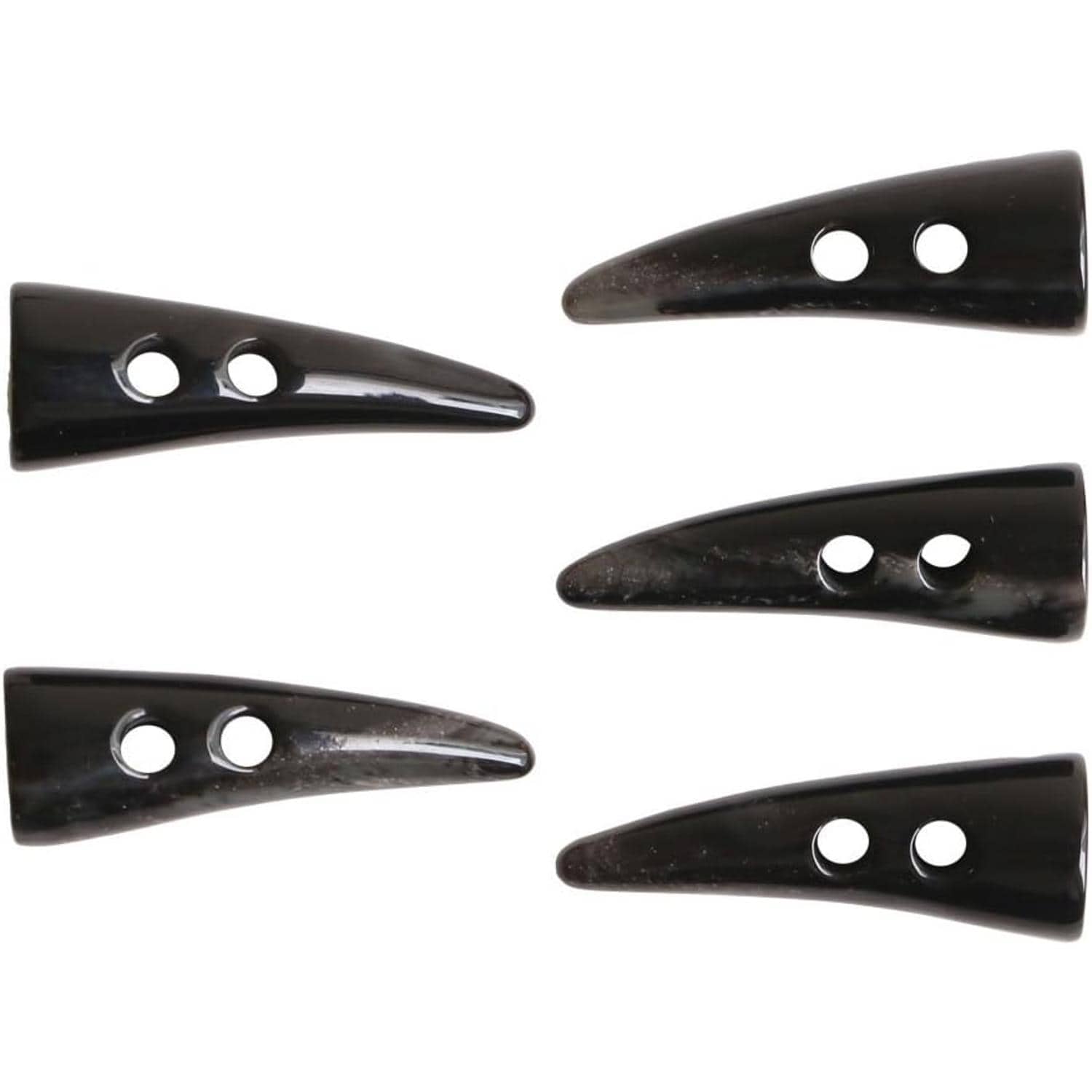 日本紐釦貿易 ダッフルボタン トグルボタン 5個入 W55mm ブラック LW80-55-42 （ご注文単位1束）【直送品】