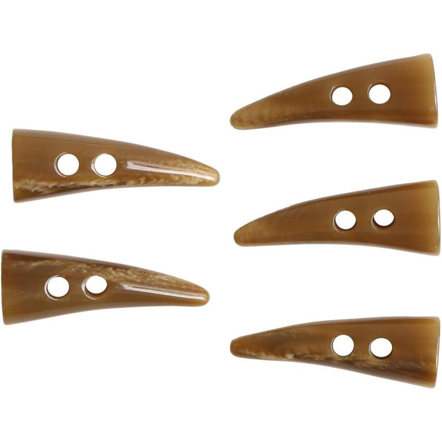 日本紐釦貿易 ダッフルボタン トグルボタン 5個入 W55mm ブラウン LW80-55-09 （ご注文単位1束）【直送品】