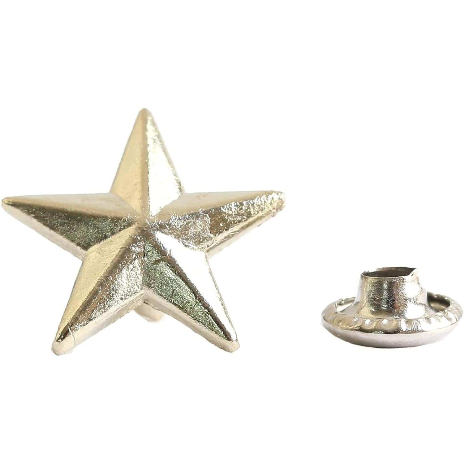 日本紐釦貿易 スタッズ星型 シルバー 14mm 5組入 SGM-101S (ご注文単位1束)【直送品】