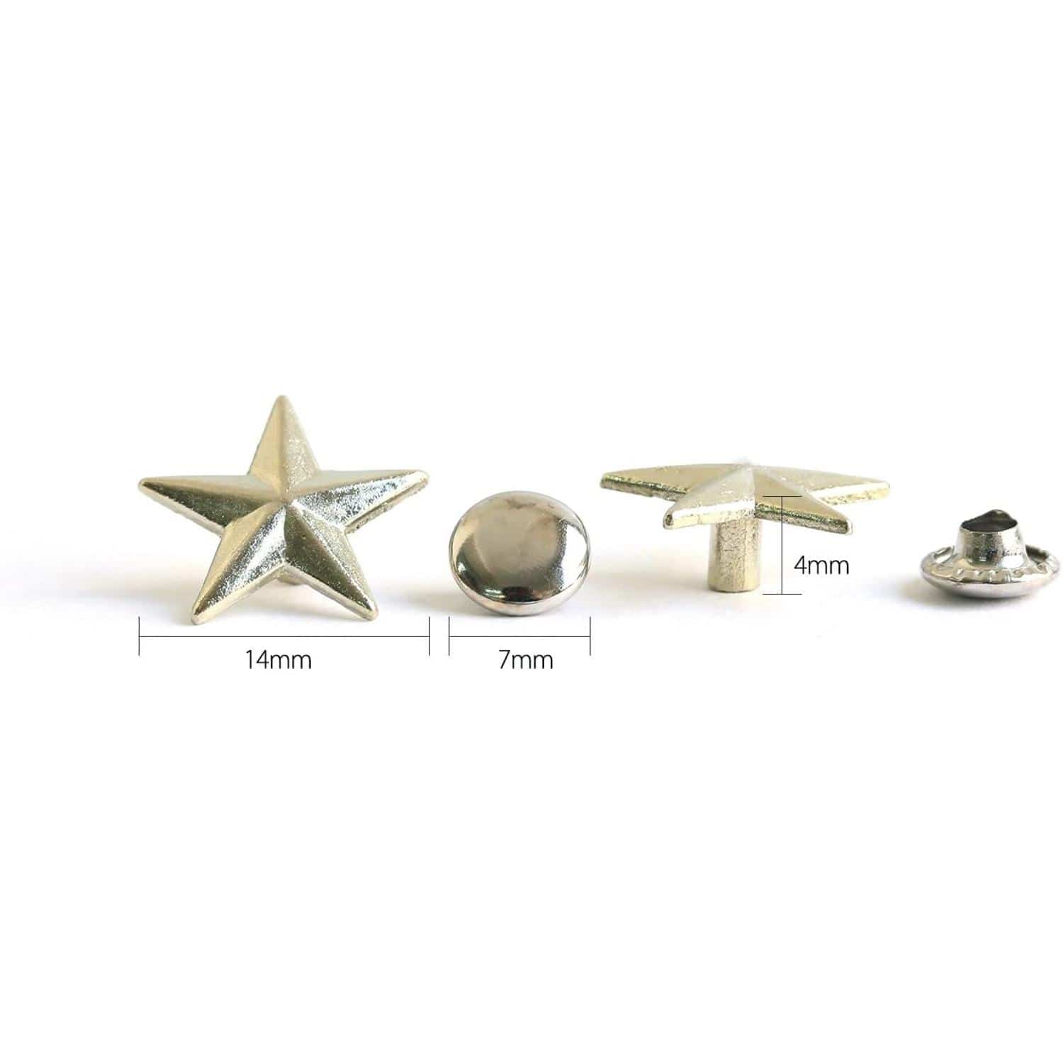 日本紐釦貿易 スタッズ星型 シルバー 14mm 5組入 SGM-101S (ご注文単位1束)【直送品】