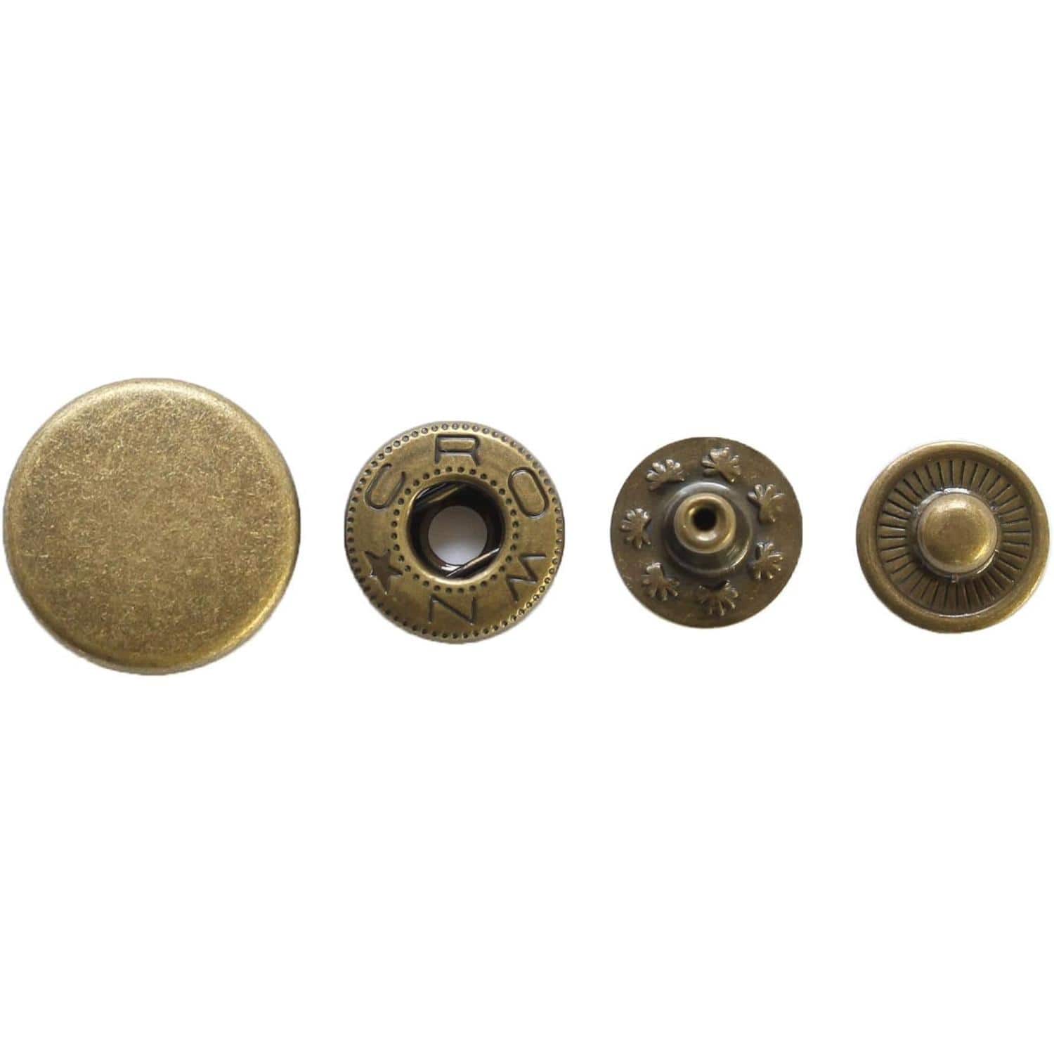 日本紐釦貿易 バネホックアンティークゴールド直径13mm 6組 F12-14 （ご注文単位1束）【直送品】