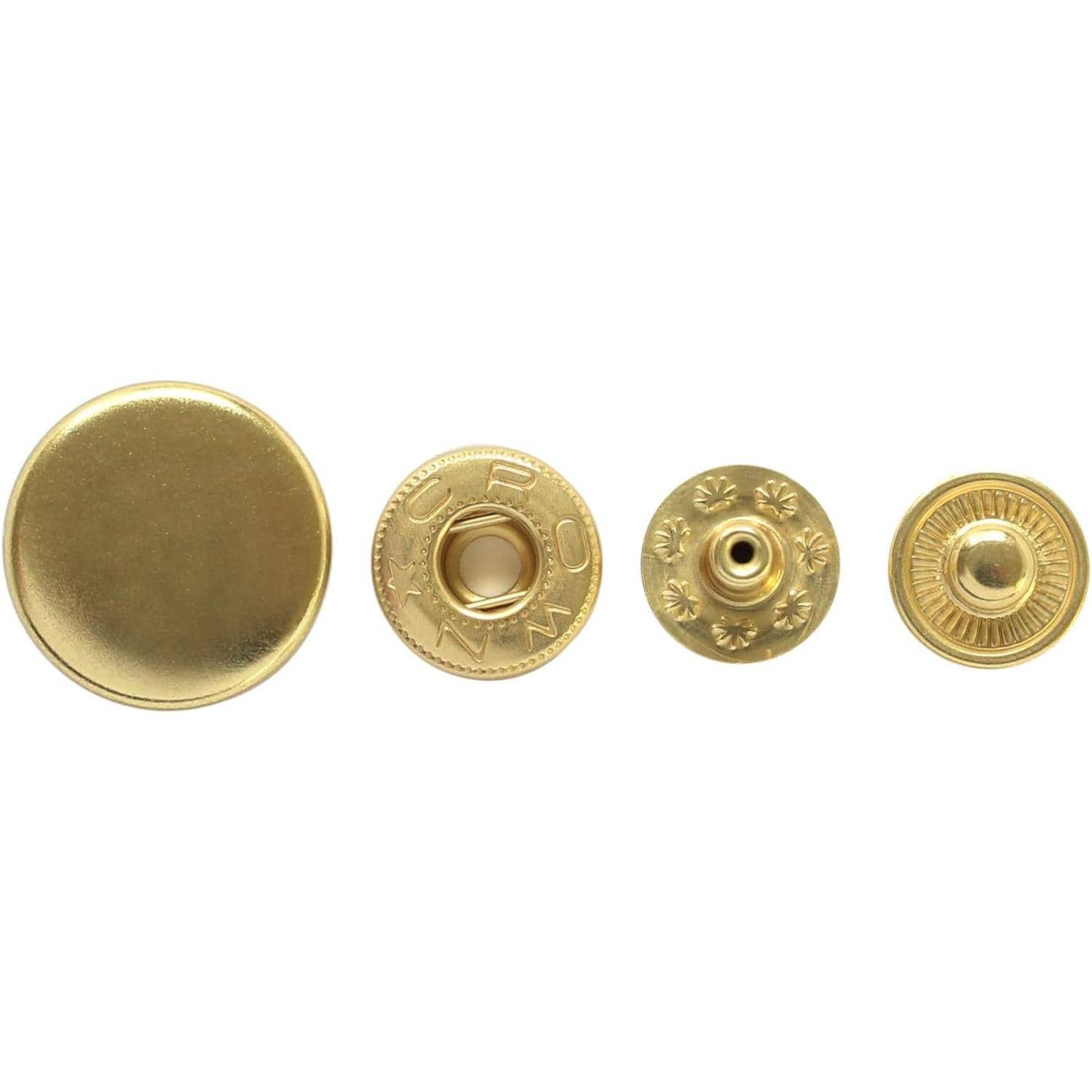 日本紐釦貿易 バネホックゴールド直径15mm 6組 F12-15 （ご注文単位1束）【直送品】