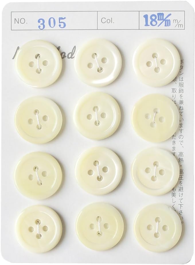 日本紐釦貿易 シェルボタン φ18mm IGA305-18 （ご注文単位1枚）【直送品】