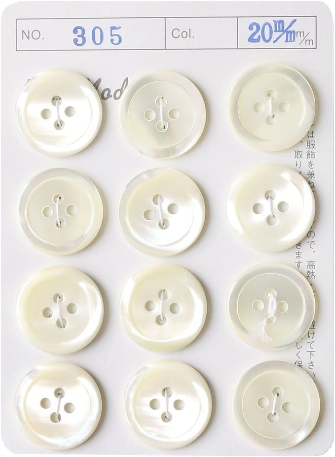 日本紐釦貿易 シェルボタン φ20mm IGA305-20 （ご注文単位1枚）【直送品】