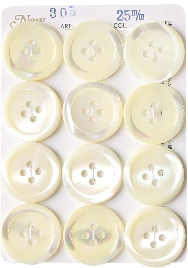 日本紐釦貿易 シェルボタン φ25mm IGA305-25 （ご注文単位1枚）【直送品】