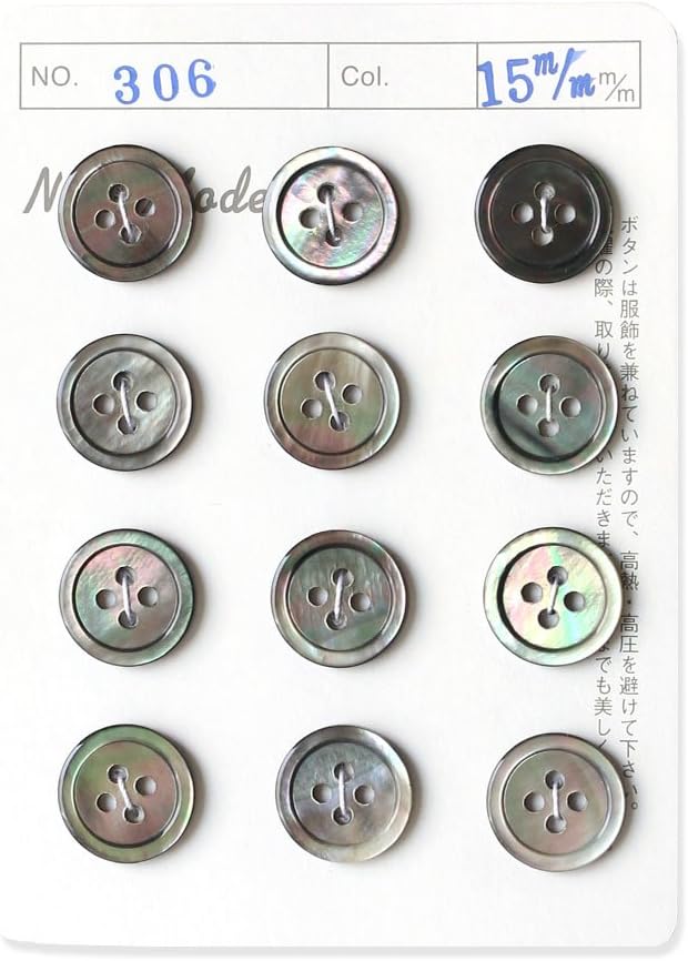 日本紐釦貿易 シェルボタン φ15mm IGA306-15 （ご注文単位1枚）【直送品】