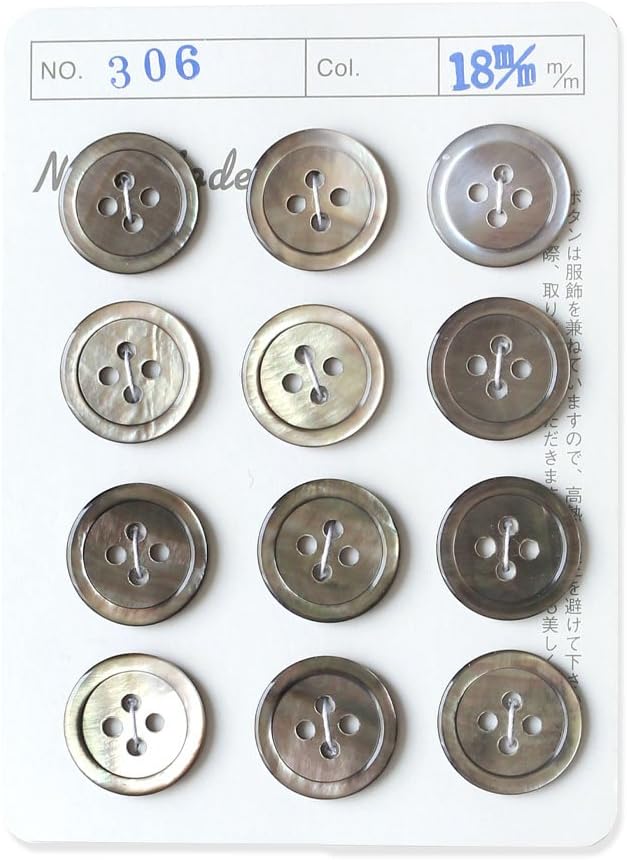 日本紐釦貿易 シェルボタン φ18mm IGA306-18 （ご注文単位1枚）【直送品】