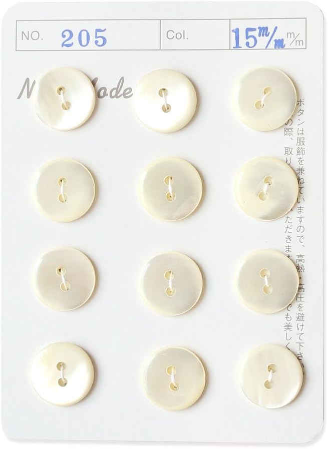日本紐釦貿易 シェルボタン φ15mm IGA205-15 （ご注文単位1枚）【直送品】