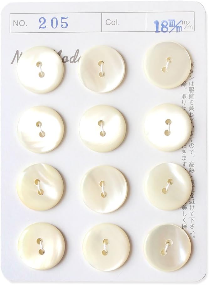 日本紐釦貿易 シェルボタン φ18mm IGA205-18 （ご注文単位1枚）【直送品】