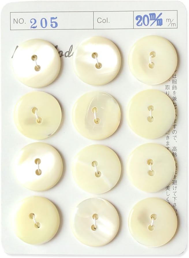 日本紐釦貿易 シェルボタン φ20mm IGA205-20 （ご注文単位1枚）【直送品】