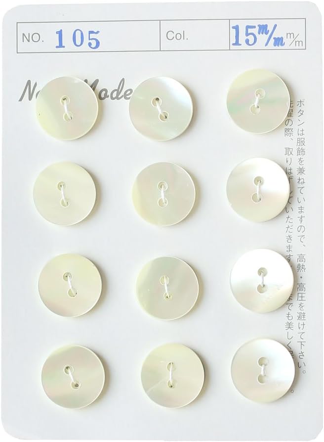 日本紐釦貿易 シェルボタン φ15mm IGA105-15 （ご注文単位1枚）【直送品】