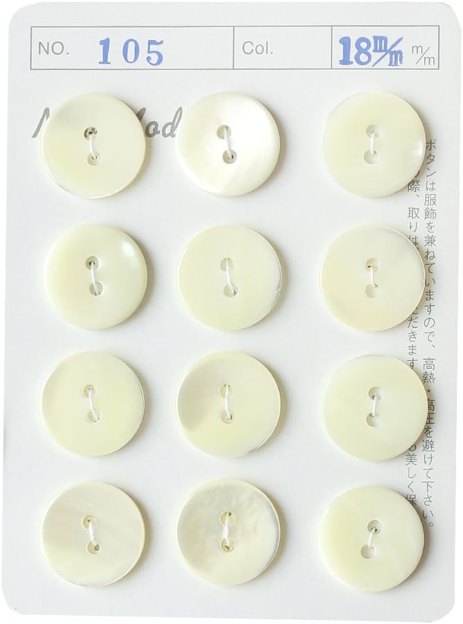 日本紐釦貿易 シェルボタン φ18mm IGA105-18 （ご注文単位1枚）【直送品】