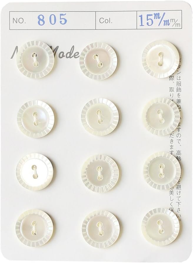 日本紐釦貿易 シェルボタン φ15mm IGA805-15 （ご注文単位1枚）【直送品】