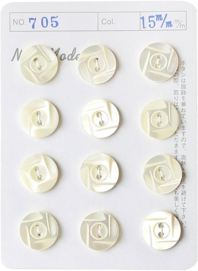 日本紐釦貿易 シェルボタン φ15mm IGA705-15 （ご注文単位1枚）【直送品】