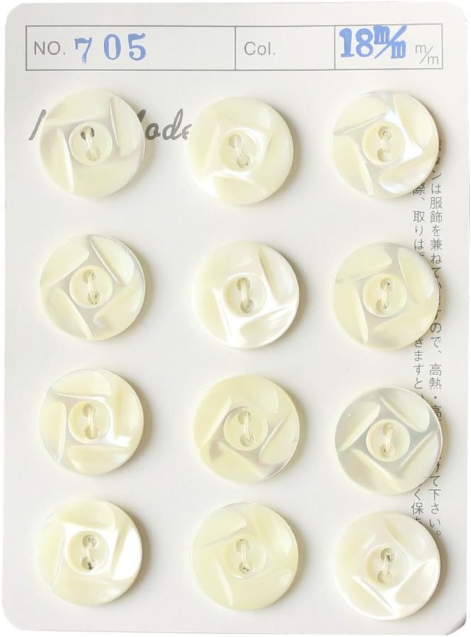 日本紐釦貿易 シェルボタン φ18mm IGA705-18 （ご注文単位1枚）【直送品】