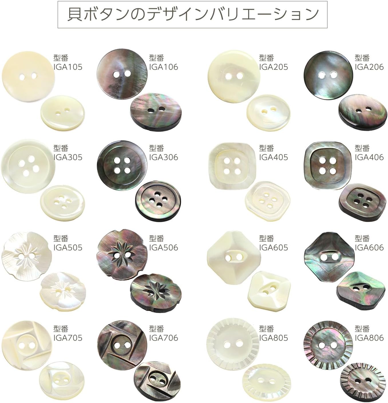 日本紐釦貿易 シェルボタン φ20mm IGA706-20 （ご注文単位1枚）【直送品】