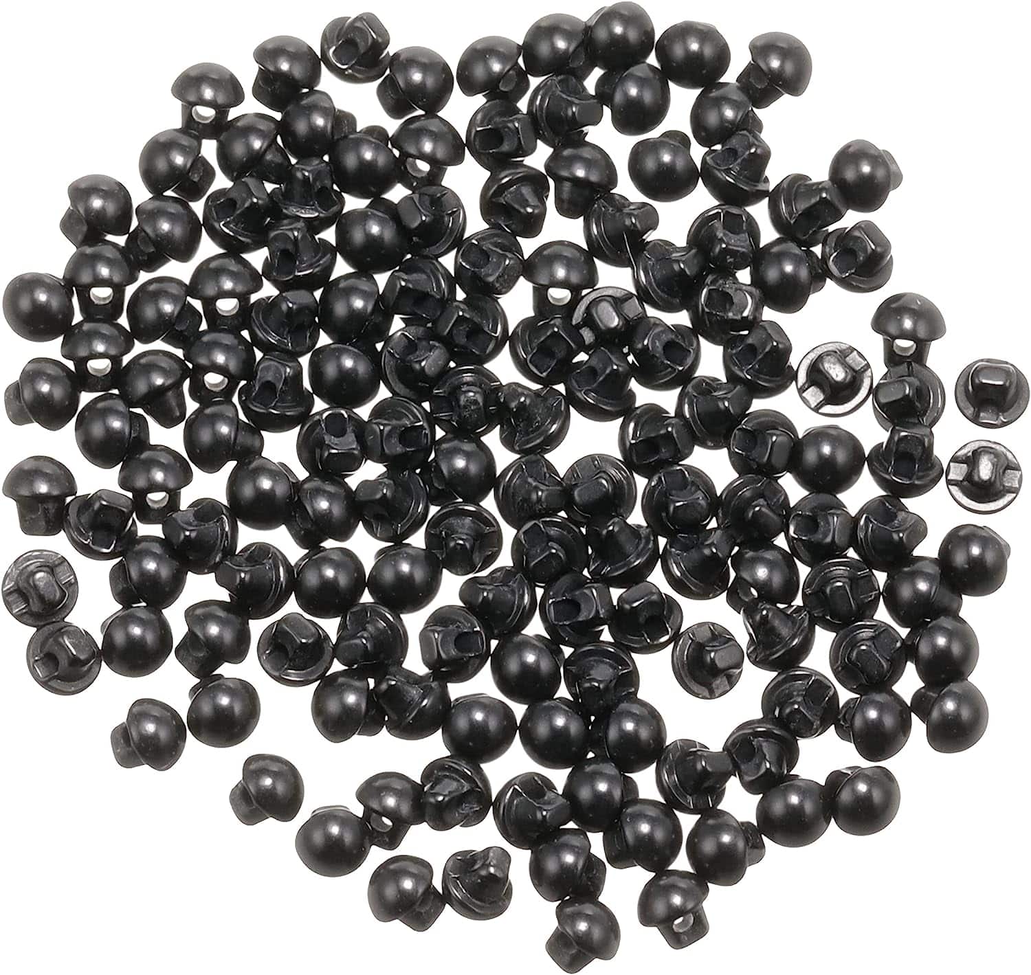 日本紐釦貿易 裏穴 目玉ボタン 144個入 φ4mm 黒 CE140-1-144 （ご注文単位1束）【直送品】