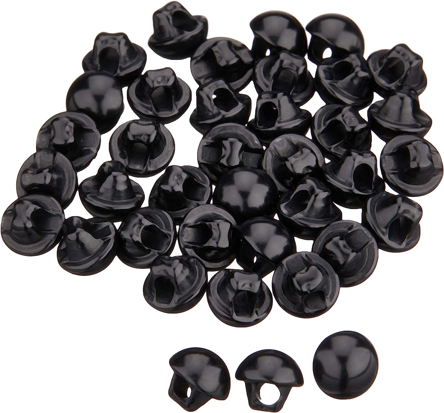 日本紐釦貿易 裏穴 目玉ボタン 144個入 φ6mm 黒 CE141-1-144 （ご注文単位1束）【直送品】