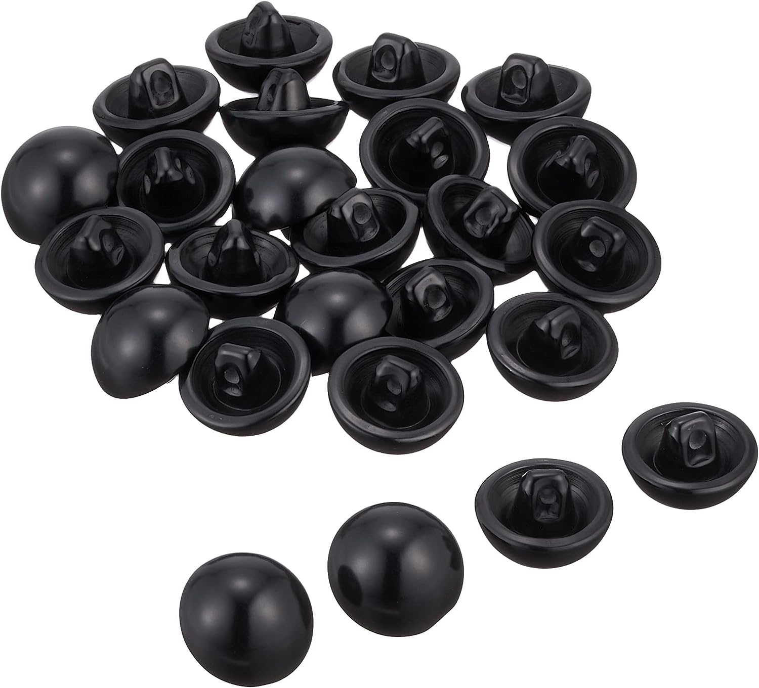 日本紐釦貿易 裏穴 目玉ボタン 144個入 φ11.5mm 黒 CE144-1-144 （ご注文単位1束）【直送品】