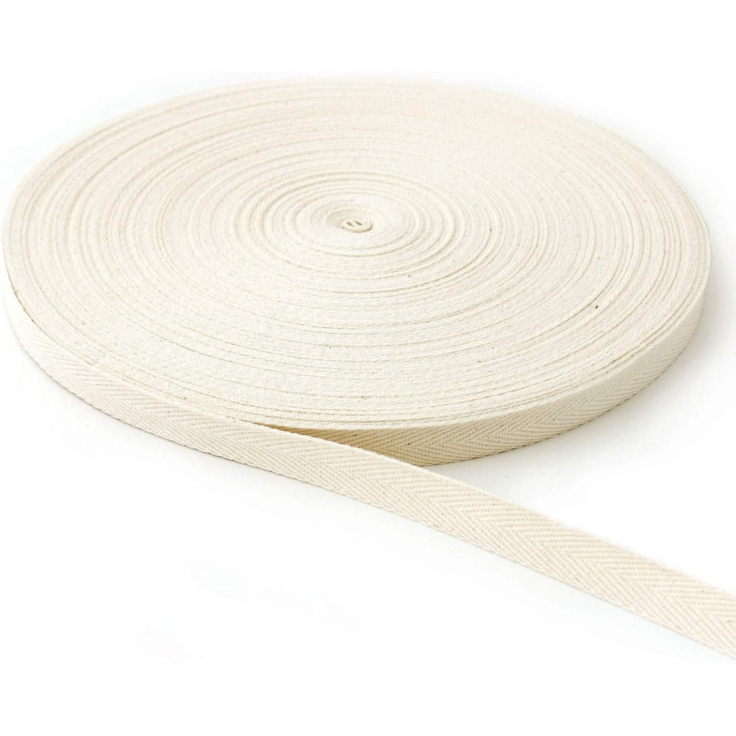 日本紐釦貿易 綿厚綾テープ(綿100%) 幅15mm×50m巻 生成色 （ご注文単位1巻）【直送品】