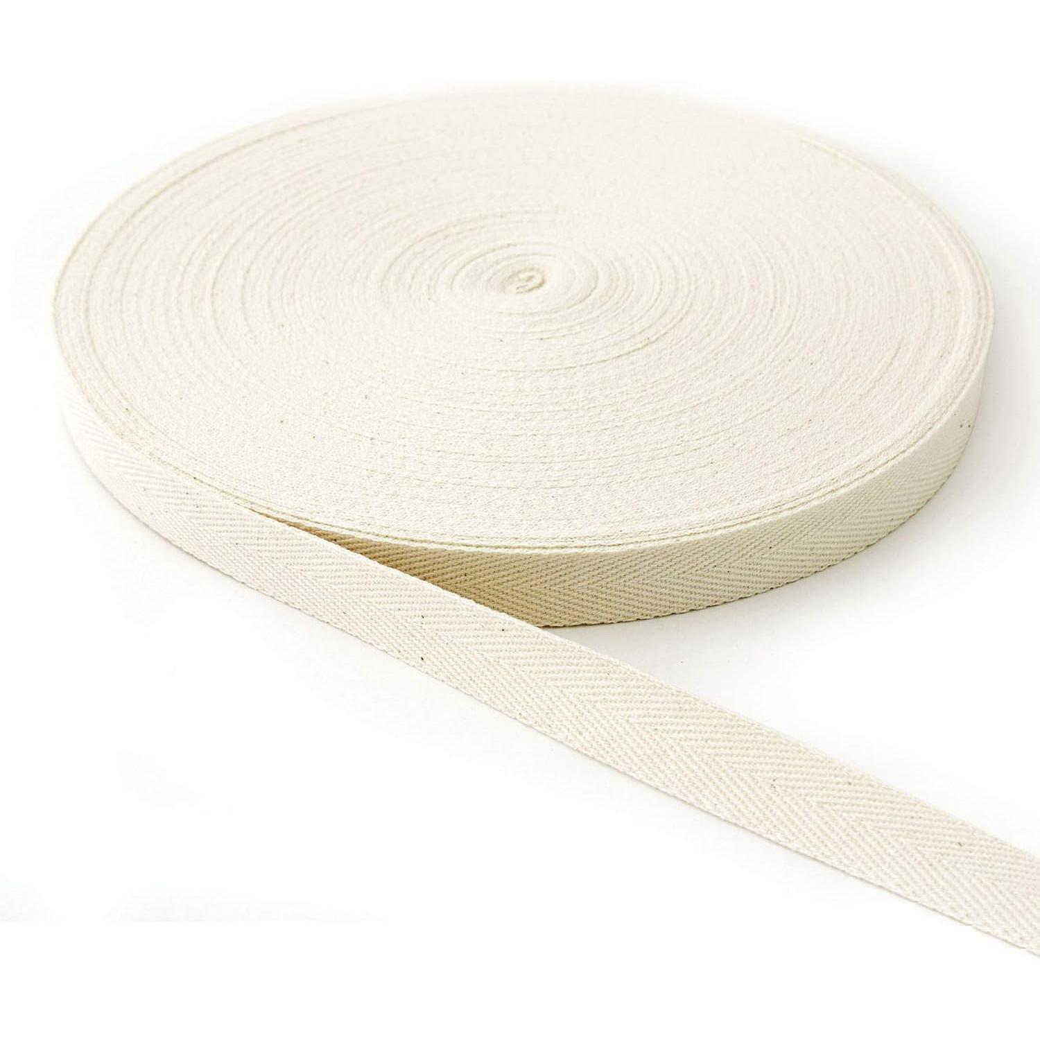 日本紐釦貿易 綿厚綾テープ(綿100%) 幅20mm×50m巻 生成色 （ご注文単位1巻）【直送品】