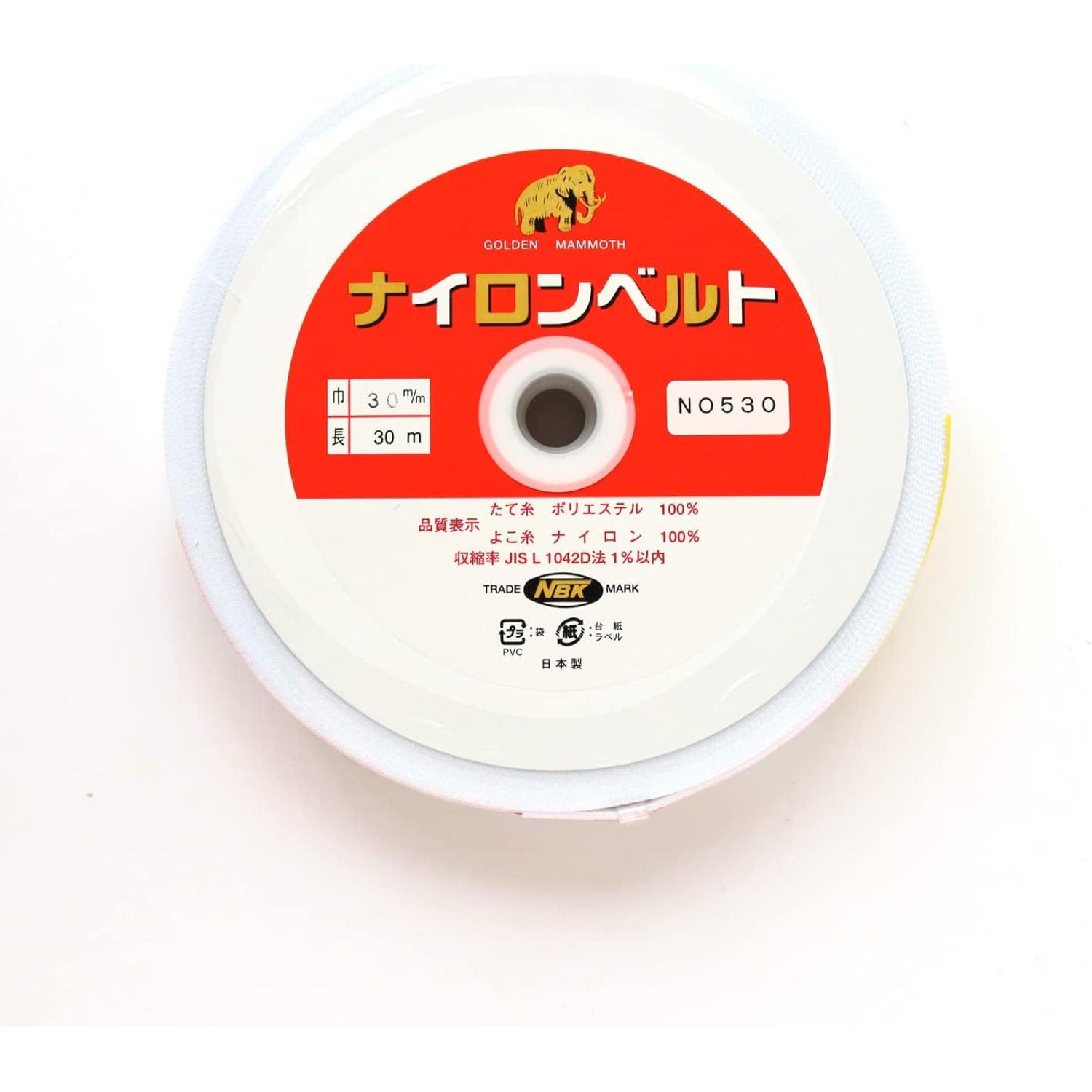 日本紐釦貿易 インサイドベルト 幅30mm×30m巻 黒 F530-30B (ご注文単位1巻)【直送品】