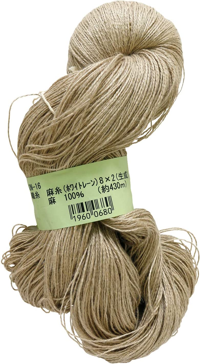 日本紐釦貿易 生川商店 織り糸・編み糸 麻糸ホワイトレーン 径2mm×430m巻 ON16 （ご注文単位1巻）【直送品】