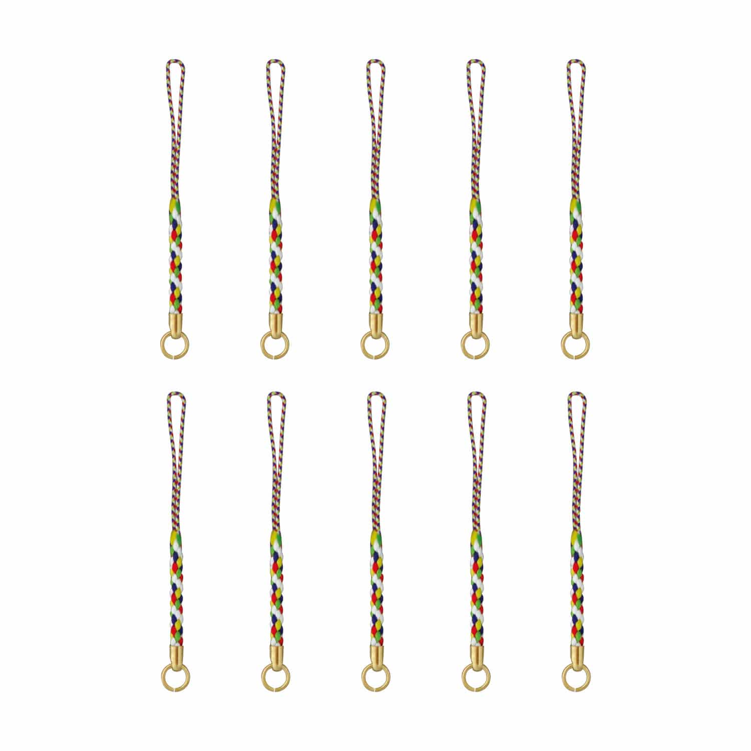 日本紐釦貿易 カン付根付紐 ストラップ 8cm 10本 ミックス F1-136 （ご注文単位1束）【直送品】