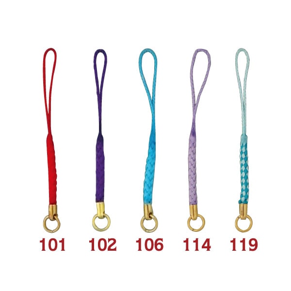 日本紐釦貿易 カン付根付紐 ストラップ 8cm 10本 緑 F1-155 （ご注文単位1束）【直送品】