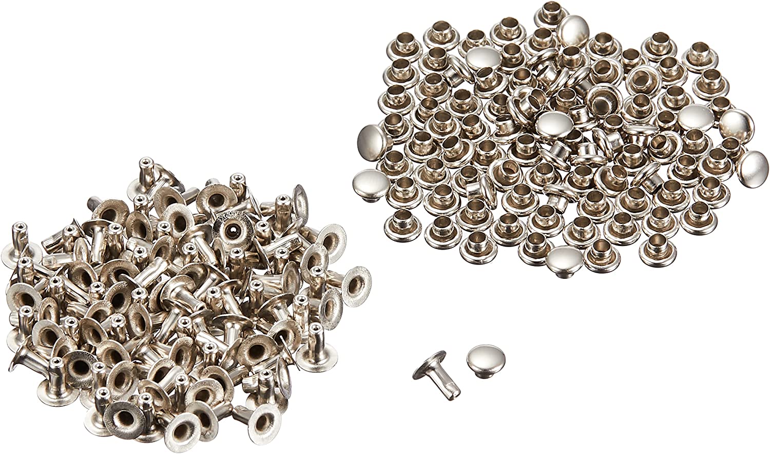 日本紐釦貿易 片面カシメ 特小サイズ 4.5×5mm 100個 ニッケル F3-22 （ご注文単位1束）【直送品】