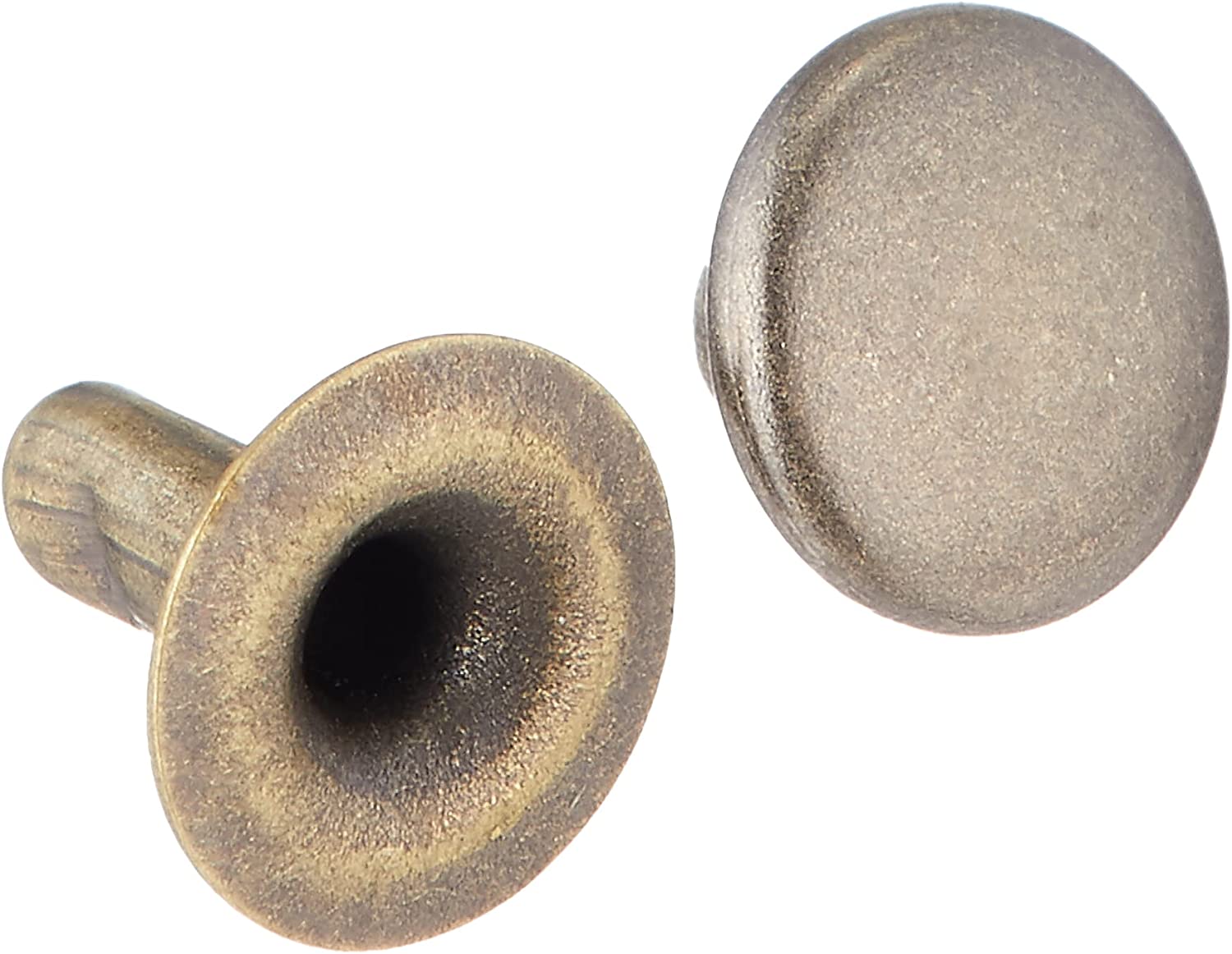 日本紐釦貿易 片面カシメ 中サイズ 7×7mm 50個 ブラックニッケル F3-33 （ご注文単位1束）【直送品】