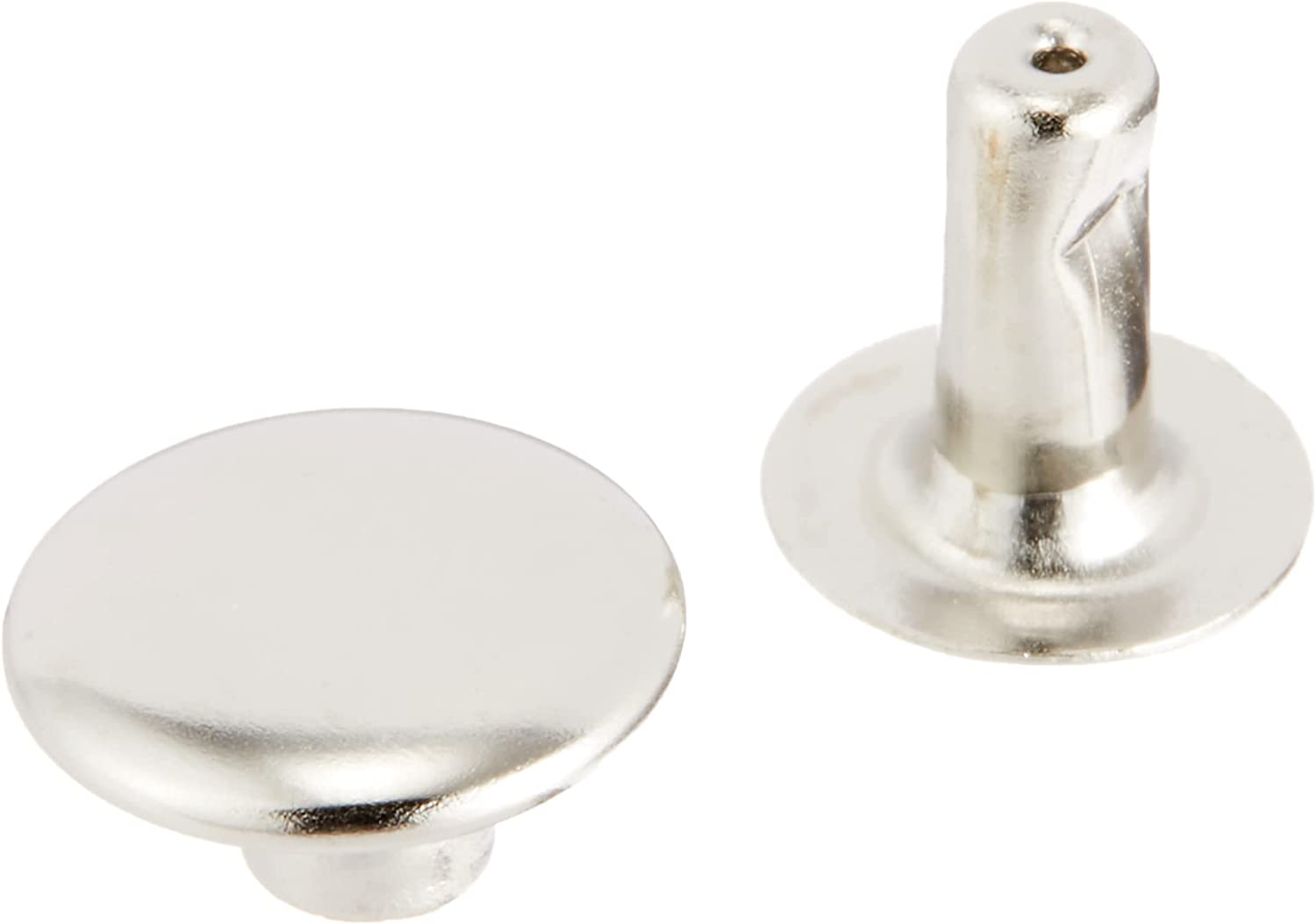 日本紐釦貿易 片面カシメ 大サイズ 9×8mm 50個 ニッケル F3-42 （ご注文単位1束）【直送品】