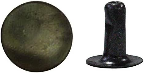 日本紐釦貿易 片面カシメ 大サイズ 9×8mm 50個 ブラックニッケル F3-43 （ご注文単位1束）【直送品】