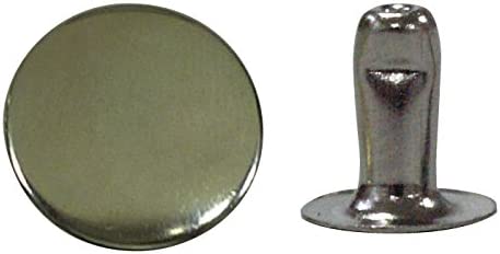 日本紐釦貿易 片面カシメ 中サイズ 足長タイプ 7×10mm 50個 ニッケル F3-61 （ご注文単位1束）【直送品】