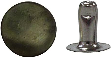 日本紐釦貿易 片面カシメ 中サイズ 足長タイプ 7×10mm 50個 黒ニッケル F3-62 （ご注文単位1束）【直送品】