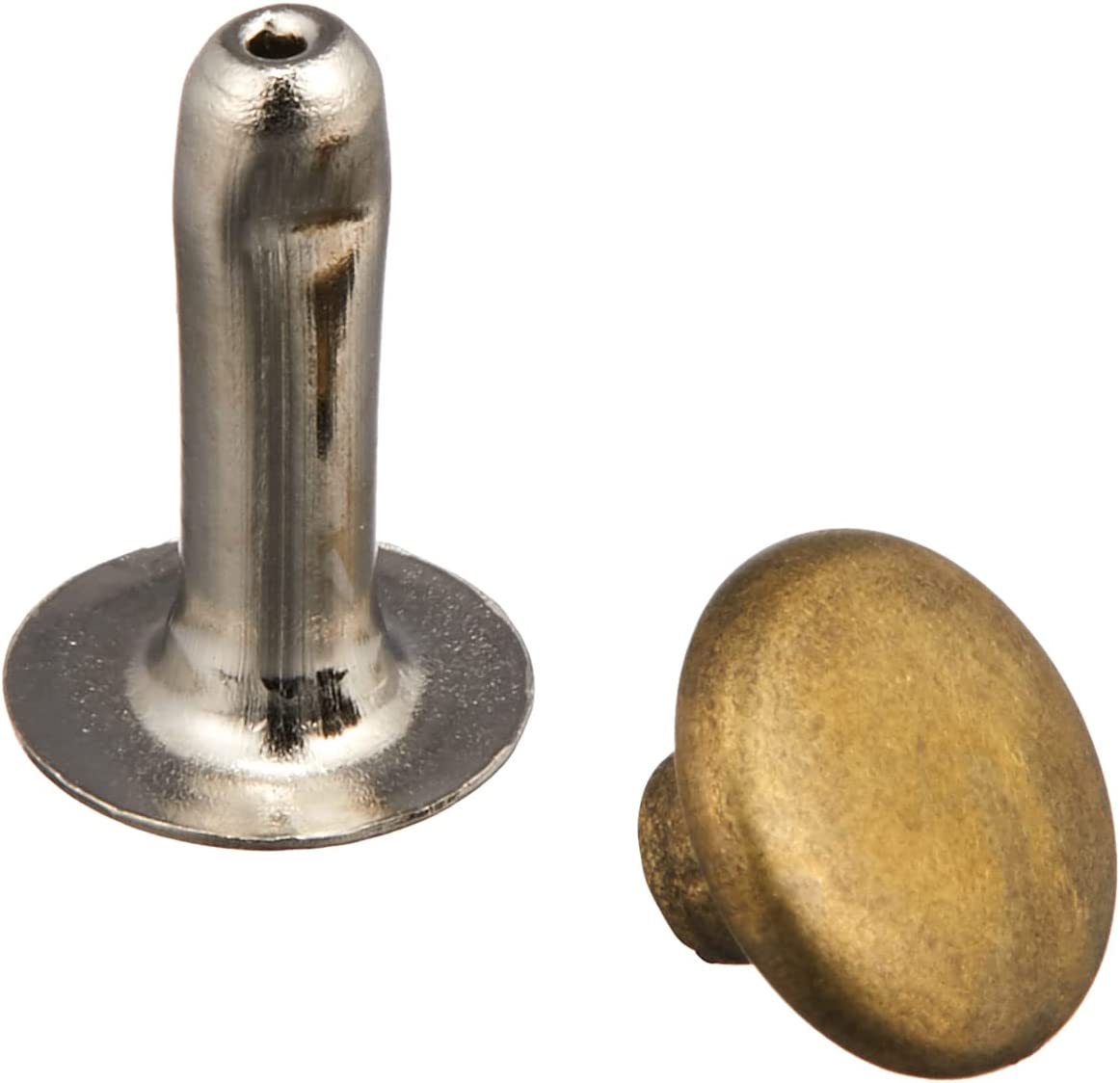 日本紐釦貿易 片面カシメ 中サイズ 足長タイプ 7×10mm 50個 アンティークゴールド F3-63 （ご注文単位1束）【直送品】