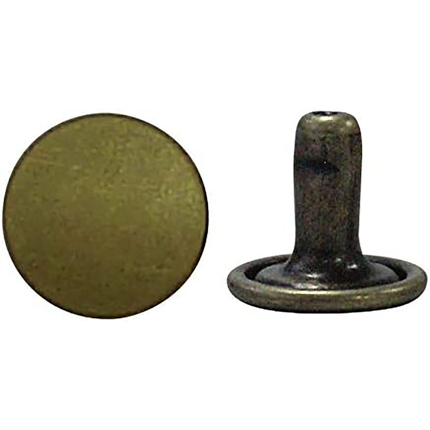 日本紐釦貿易 両面カシメ 中サイズ 足長タイプ 8mm×9mm 50個 ブラックニッケル F3-83 (ご注文単位1束)【直送品】