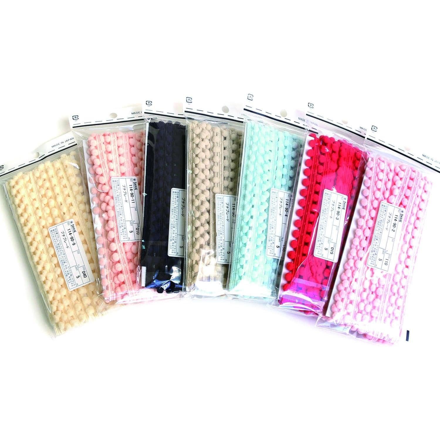 日本紐釦貿易 プチボンボンブレード 紺 12mm×5m巻 114-90-7 (ご注文単位1巻)【直送品】