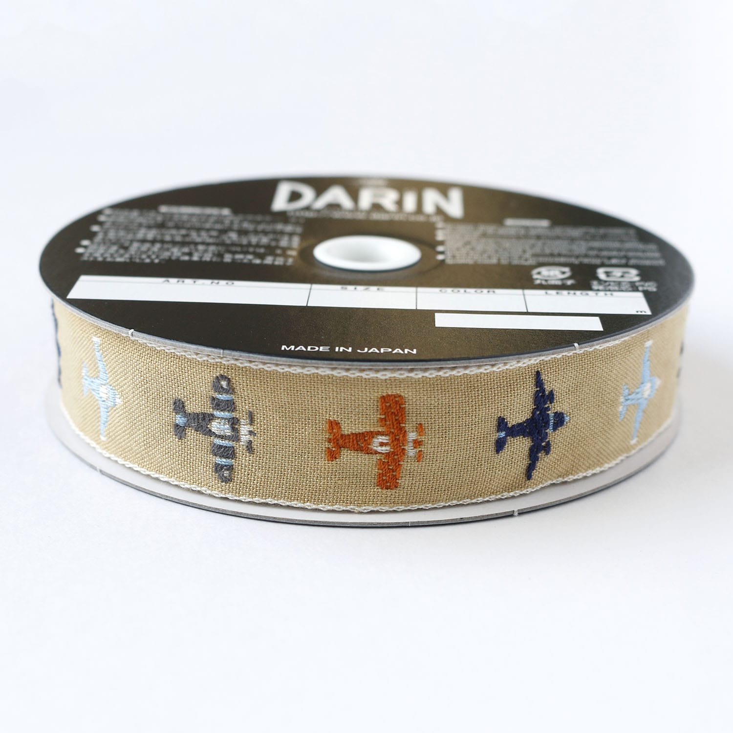 日本紐釦貿易 チロルテープ 飛行機 5m巻 巾約20mm DAI144-43-42-5M (ご注文単位1巻)【直送品】