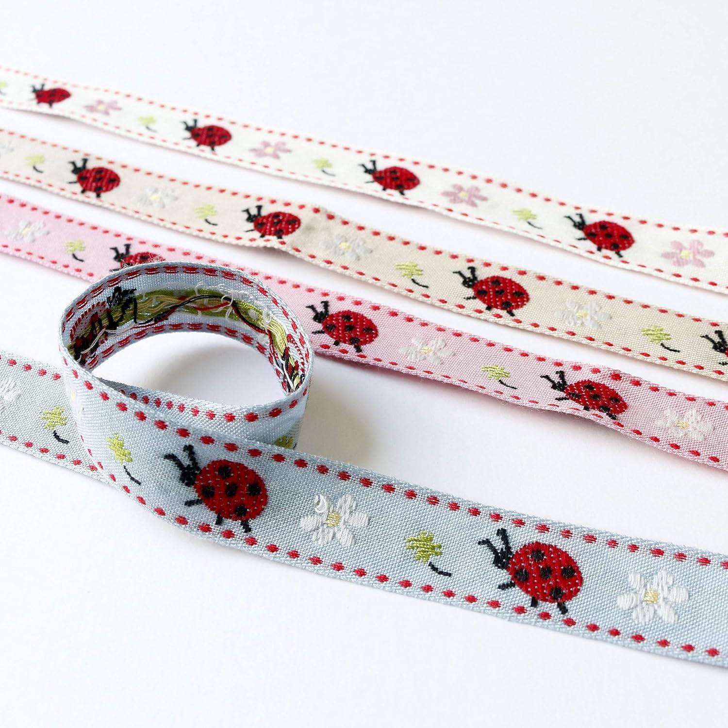 日本紐釦貿易 チロルテープ てんとう虫 5m巻 巾約18mm DAI144-29-12-5M （ご注文単位1巻）【直送品】