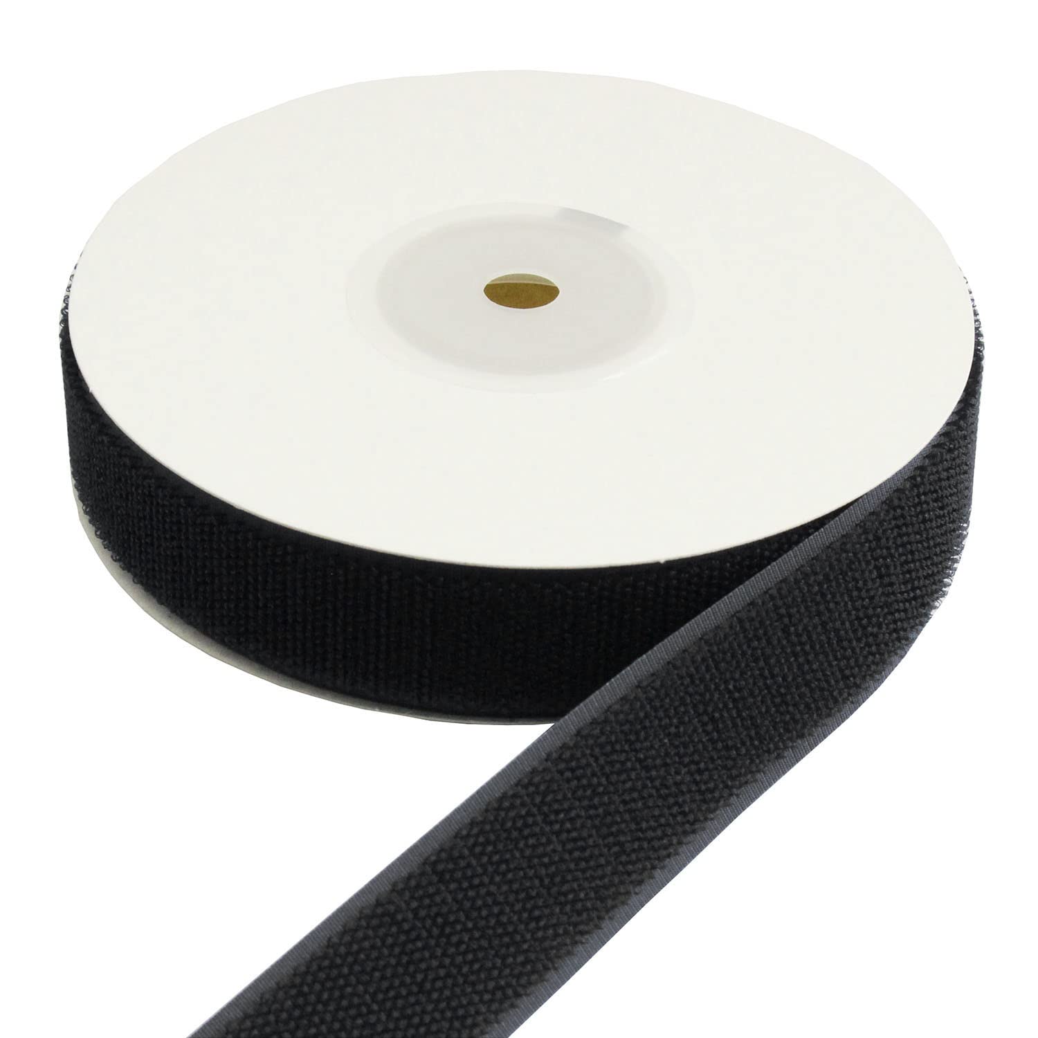 日本紐釦貿易 ベルクロ面ファスナー 縫い付けタイプ 巾25mm 徳用5m巻 B(ループ) 0002 黒 （ご注文単位1巻）【直送品】