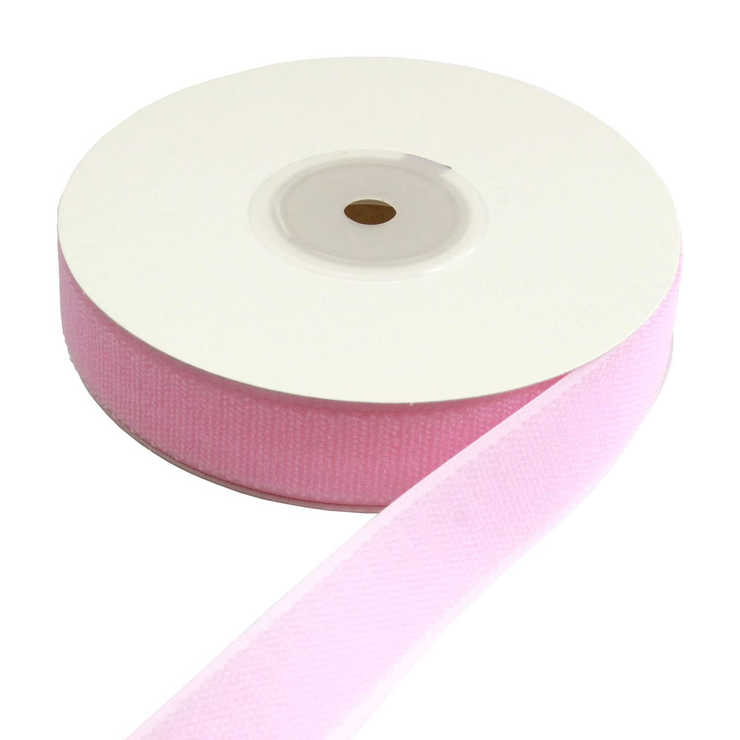 日本紐釦貿易 ベルクロ面ファスナー 縫い付けタイプ 巾25mm 徳用5m巻 B(ループ) 1400ピンク （ご注文単位1巻）【直送品】