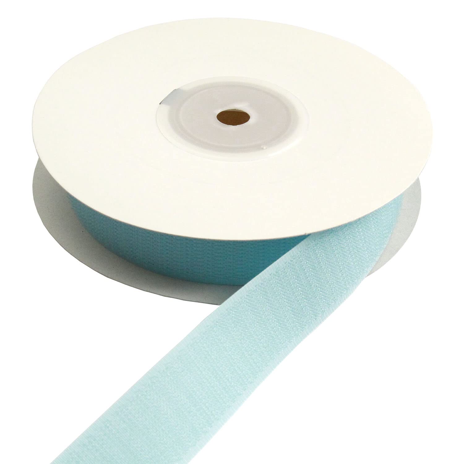 日本紐釦貿易 Y.K.K ベルクロ面ファスナー 縫い付けタイプ 巾25mm 徳用5m巻 A(フック) 160サックスブルー （ご注文単位1巻）【直送品】