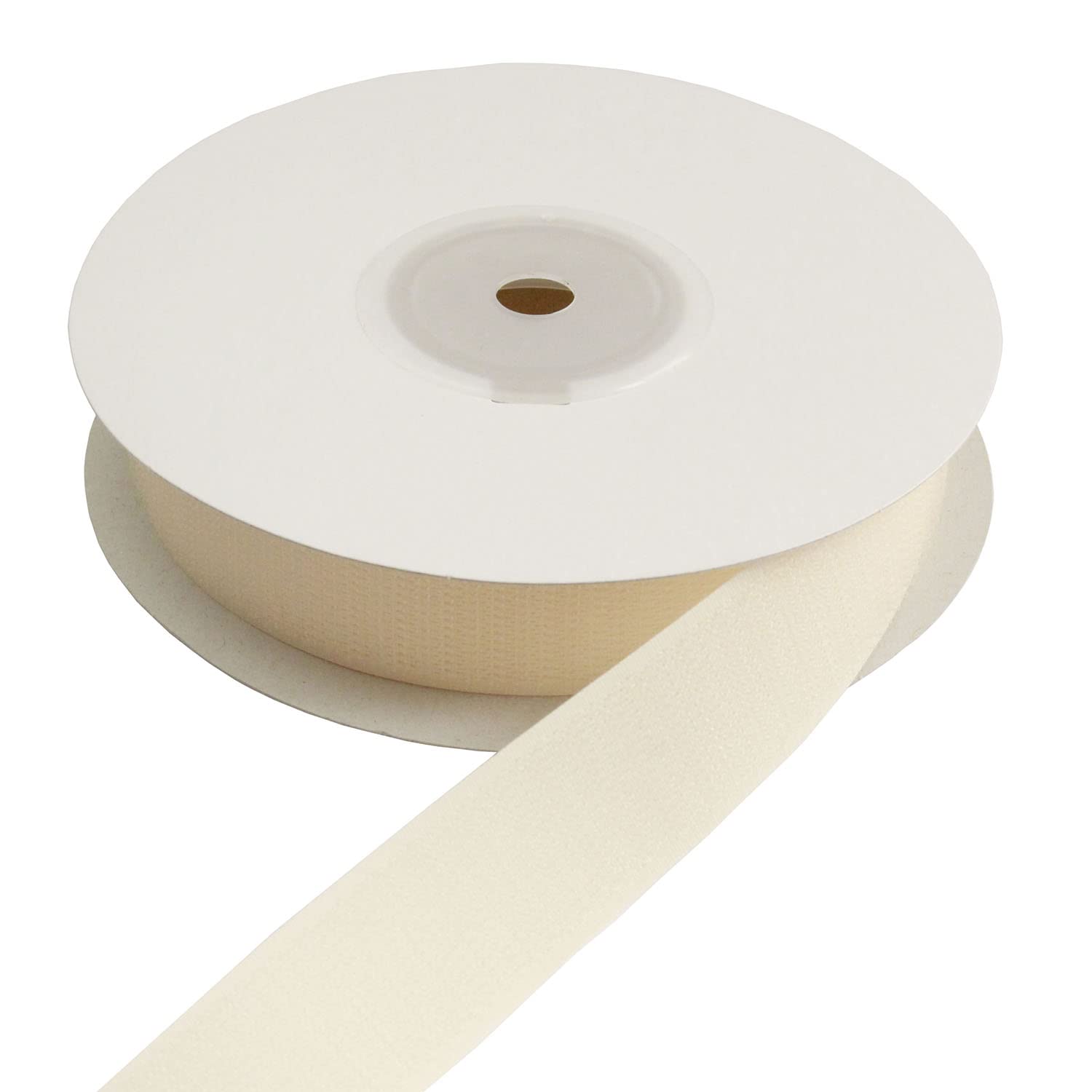 日本紐釦貿易 Y.K.K ベルクロ面ファスナー 縫い付けタイプ 巾25mm 徳用5m巻 A(フック) 1204クリーム （ご注文単位1巻）【直送品】