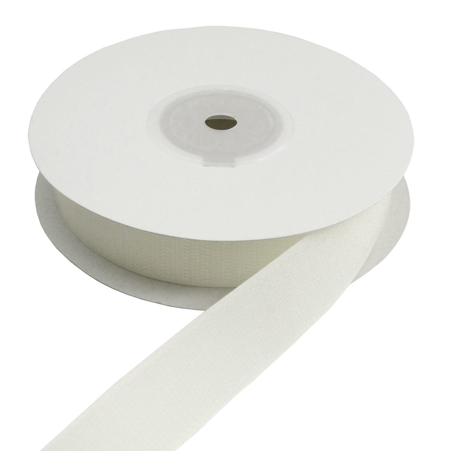 日本紐釦貿易 ベルクロ面ファスナー 縫い付けタイプ 巾25mm 徳用5m巻 A(フック) 0001 白 （ご注文単位1巻）【直送品】