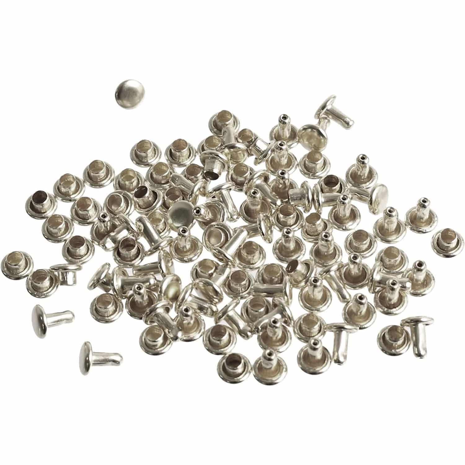 日本紐釦貿易 両面カシメ 特小サイズ シルバー φ4.5mm 50個入 F3-131-50 （ご注文単位1束）【直送品】