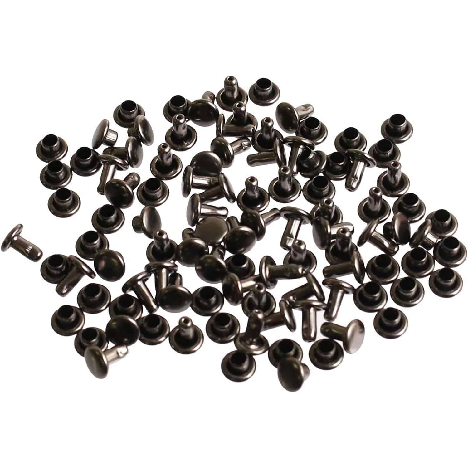 日本紐釦貿易 両面カシメ 特小サイズ ブラックニッケル φ4.5mm 50個入 F3-132-50 (ご注文単位1束)【直送品】