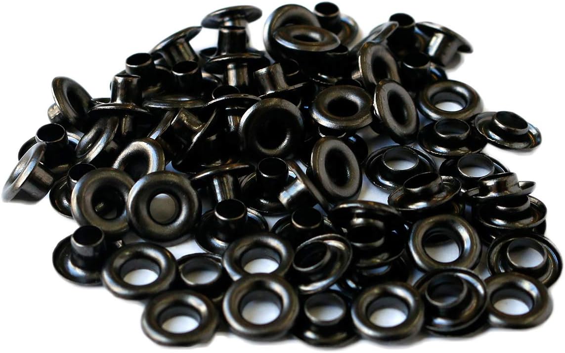 日本紐釦貿易 両面ハトメ #200 穴4mm ブラックニッケル 200組入 （ご注文単位1束）【直送品】