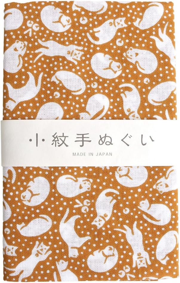 日本紐釦貿易 小紋手ぬぐい 鈴ねこ 33×90cm MYM33354 （ご注文単位1枚）【直送品】