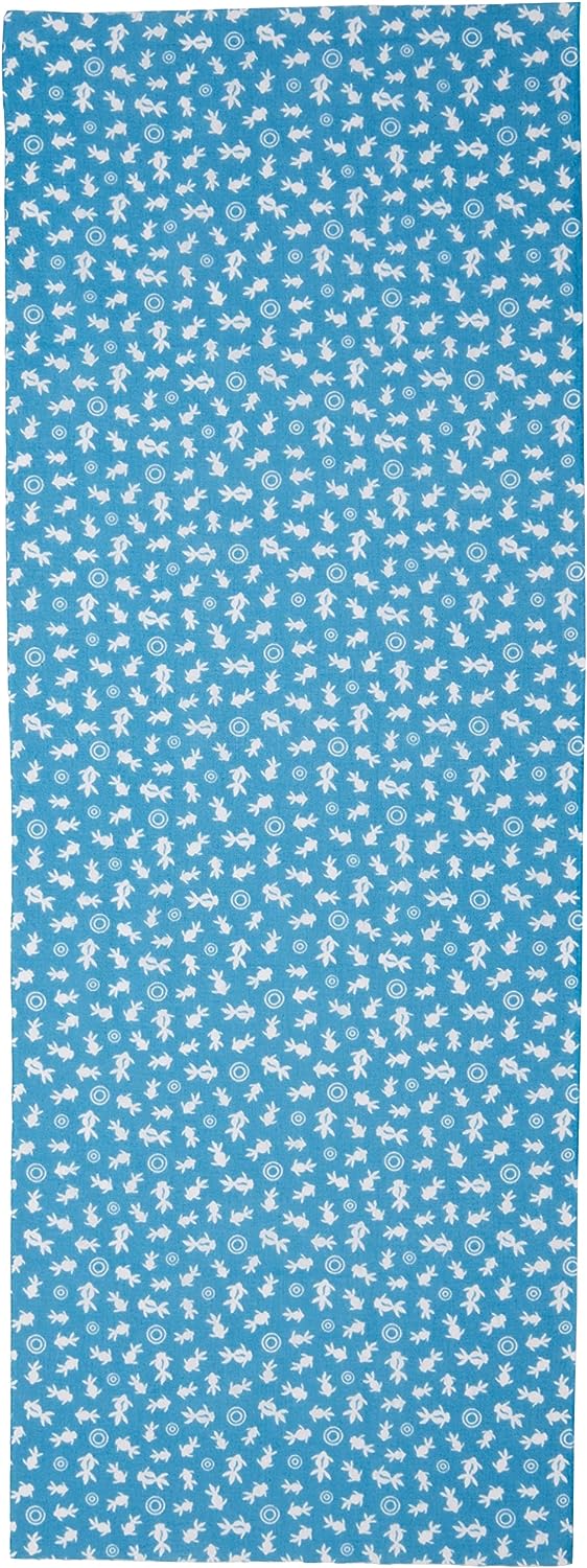 日本紐釦貿易 宮本 ミヤモト 小紋手ぬぐい 金魚 33cmx90cm ブルー MYM33233 （ご注文単位1枚）【直送品】